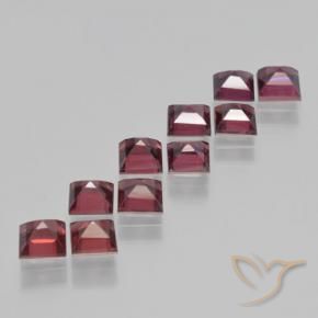 Gemme di Granato Piropo Rosso scarlatto naturale da 4.49 ct, Quadrato, VS