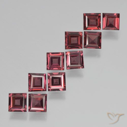 3.64ctw Naturale Rosso scarlatto Granato Piropo, Quadrato, VS