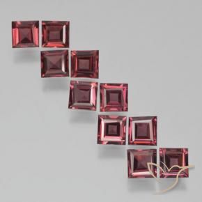 Gemme di Granato Piropo Rosso scarlatto naturale da 3.64 ct, Quadrato, VS