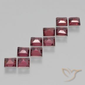 Gemme di Granato Piropo Rosso scarlatto naturale da 3.64 ct, Quadrato, VS