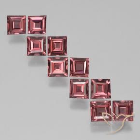 Gemme di Granato Piropo Rosso lampone naturale da 4.18 ct, Quadrato, VS