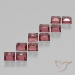 Gemme di Granato Piropo Rosso lampone naturale da 4.18 ct, Quadrato, VS