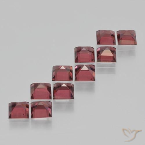 Gemme di Granato Piropo Rosso scuro naturale da 4.57 ct, Quadrato, VS