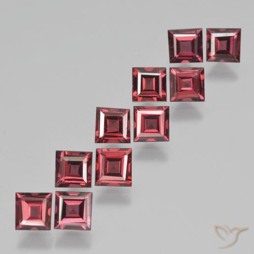 4.40ctw Naturale Rosso tendente al rosa Granato Piropo, Quadrato, VS