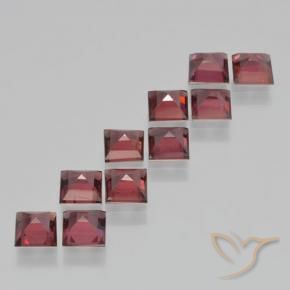 Gemme di Granato Piropo Rosso tendente al rosa naturale da 4.40 ct, Quadrato, VS