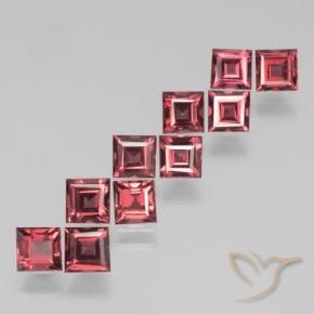 Gemme di Granato Piropo Rosso scarlatto naturale da 3.82 ct, Quadrato, VS