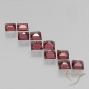 Gemme di Granato Piropo Rosso scarlatto naturale da 4.42 ct, Quadrato, VS