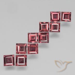 Gemme di Granato Piropo Rosso medio-scuro naturale da 4.26 ct, Quadrato, VS
