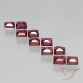 Gemme di Granato Piropo Rosso medio-scuro naturale da 4.26 ct, Quadrato, VS
