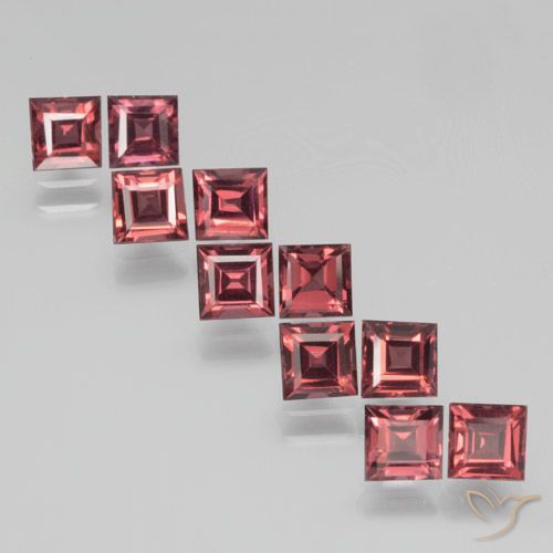 4.30ctw Naturale Rosso scarlatto Granato Piropo, Quadrato, VS