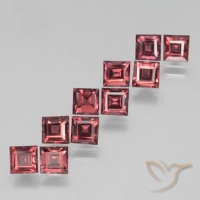 Gemme di Granato Piropo Rosso scarlatto naturale da 4.30 ct, Quadrato, VS
