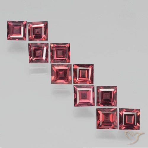 Gemme di Granato Piropo Rosso cremisi naturale da 4.40 ct, Quadrato, VS