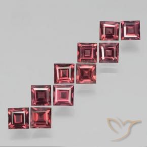 Gemme di Granato Piropo Rosso cremisi naturale da 4.40 ct, Quadrato, VS