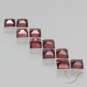 Gemme di Granato Piropo Rosso cremisi naturale da 4.40 ct, Quadrato, VS
