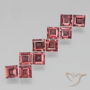 Gemme di Granato Piropo Rosso cremisi naturale da 3.95 ct, Quadrato, VS