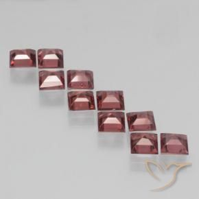 Gemme di Granato Piropo Rosso cremisi naturale da 3.95 ct, Quadrato, VS