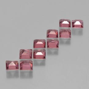 Gemme di Granato Piropo Tonalità rosso lampone naturale da 3.96 ct, Quadrato, VS