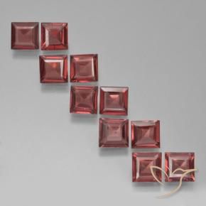 Gemme di Granato Piropo Rosso scuro naturale da 3.52 ct, Quadrato, VS