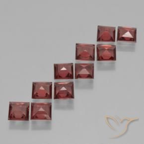Gemme di Granato Piropo Rosso scuro naturale da 3.52 ct, Quadrato, VS