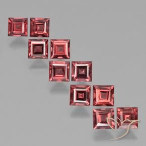 Gemme di Granato Piropo Rosso cremisi naturale da 4.26 ct, Quadrato, VS