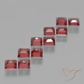 Gemme di Granato Piropo Rosso cremisi naturale da 4.26 ct, Quadrato, VS