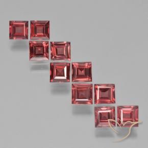 Gemme di Granato Piropo Rosso scuro naturale da 3.97 ct, Quadrato, VS