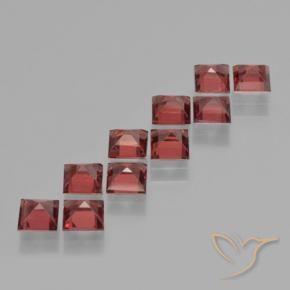 Gemme di Granato Piropo Rosso scarlatto chiaro naturale da 4.27 ct, Quadrato, VS