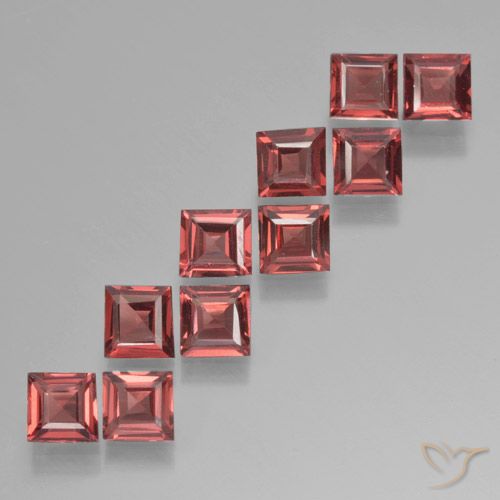 3.36ctw Naturale Rosso chiaro Granato Piropo, Quadrato, VS