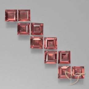 Gemme di Granato Piropo Rosso chiaro naturale da 3.36 ct, Quadrato, VS