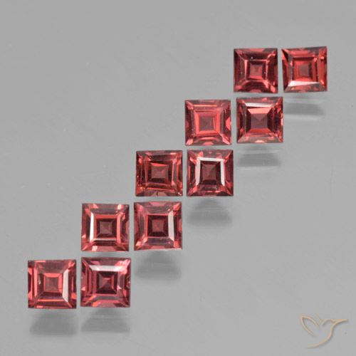 4.28ctw Naturale Rosso scarlatto chiaro Granato Piropo, Quadrato, VS