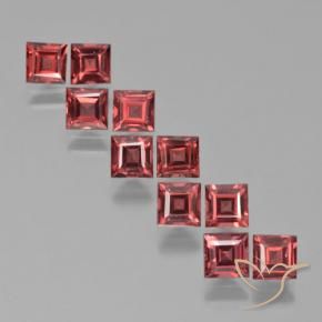 Gemme di Granato Piropo Rosso scarlatto chiaro naturale da 4.28 ct, Quadrato, VS