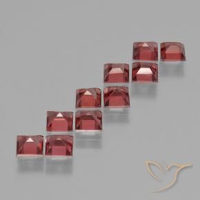 Gemme di Granato Piropo Rosso scarlatto chiaro naturale da 4.28 ct, Quadrato, VS