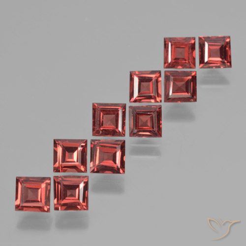 4.51ctw Naturale Rosso medio Granato Piropo, Quadrato, VS