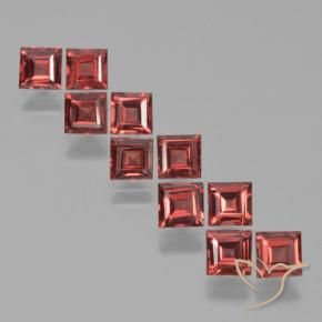 Gemme di Granato Piropo Rosso medio naturale da 4.51 ct, Quadrato, VS