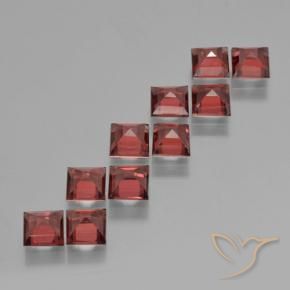Gemme di Granato Piropo Rosso medio naturale da 4.51 ct, Quadrato, VS