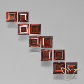 Gemme di Granato Piropo Rosso medio naturale da 4.23 ct, Quadrato, VS