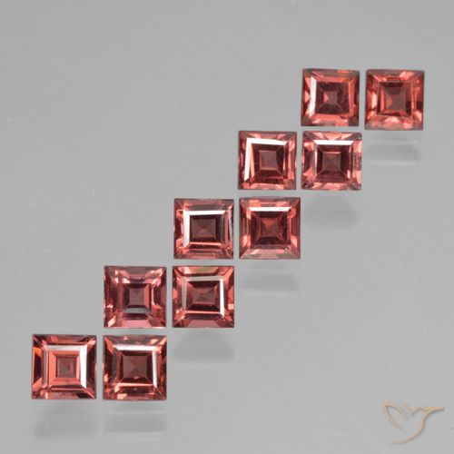 4.52ctw Naturale Rosso medio Granato Piropo, Quadrato, VS