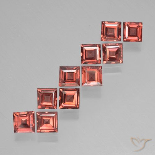 4.12ctw Naturale Rosso mattone Granato Piropo, Quadrato, VS
