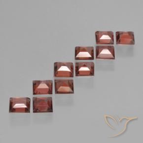 Gemme di Granato Piropo Rosso scuro naturale da 3.33 ct, Quadrato, VS
