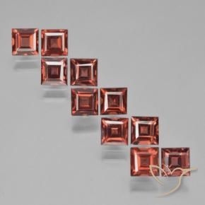 Gemme di Granato Piropo Rosso scuro naturale da 4.61 ct, Quadrato, VS