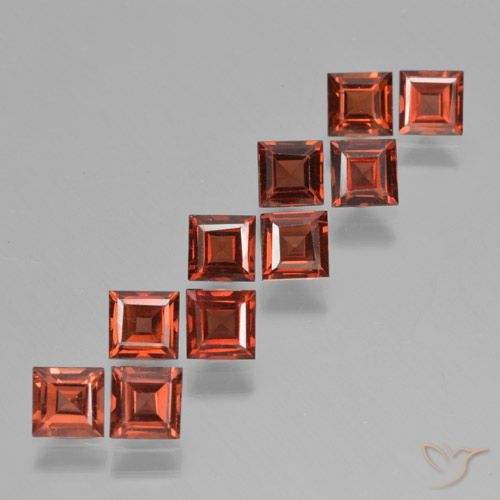 4.26ctw Naturale Rosso medio Granato Piropo, Quadrato, VS