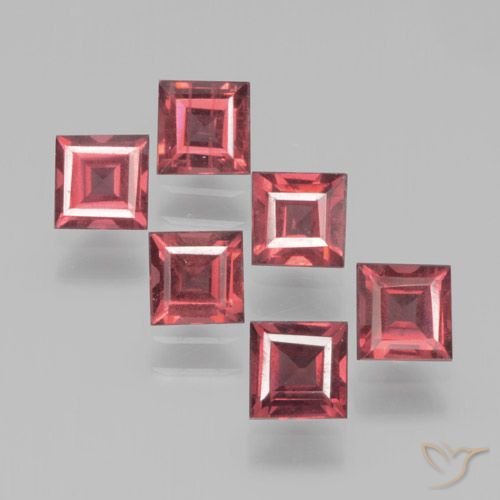 2.48ctw Naturale Rosso medio Granato Piropo, Quadrato, VS