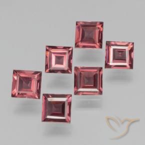 Gemme di Granato Piropo Rosso tendente al rosa naturale da 2.41 ct, Quadrato, VS