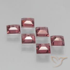 Gemme di Granato Piropo Rosso tendente al rosa naturale da 2.41 ct, Quadrato, VS