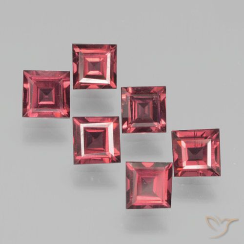 2.55ctw Naturale Rosso medio Granato Piropo, Quadrato, VS