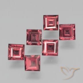 Gemme di Granato Piropo Rosso medio naturale da 2.55 ct, Quadrato, VS