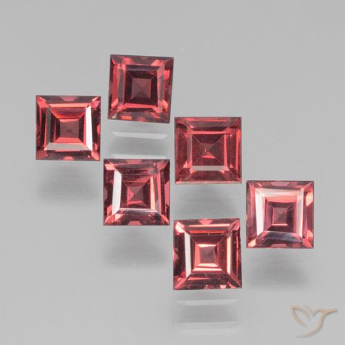 2.82ctw Naturale Rosso tendente al rosa Granato Piropo, Quadrato, VS