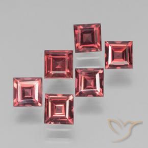 Gemme di Granato Piropo Rosso tendente al rosa naturale da 2.82 ct, Quadrato, VS