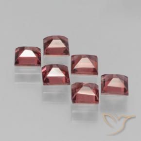 Gemme di Granato Piropo Rosso tendente al rosa naturale da 2.82 ct, Quadrato, VS