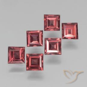 Gemme di Granato Piropo Rosso scarlatto naturale da 2.55 ct, Quadrato, VS